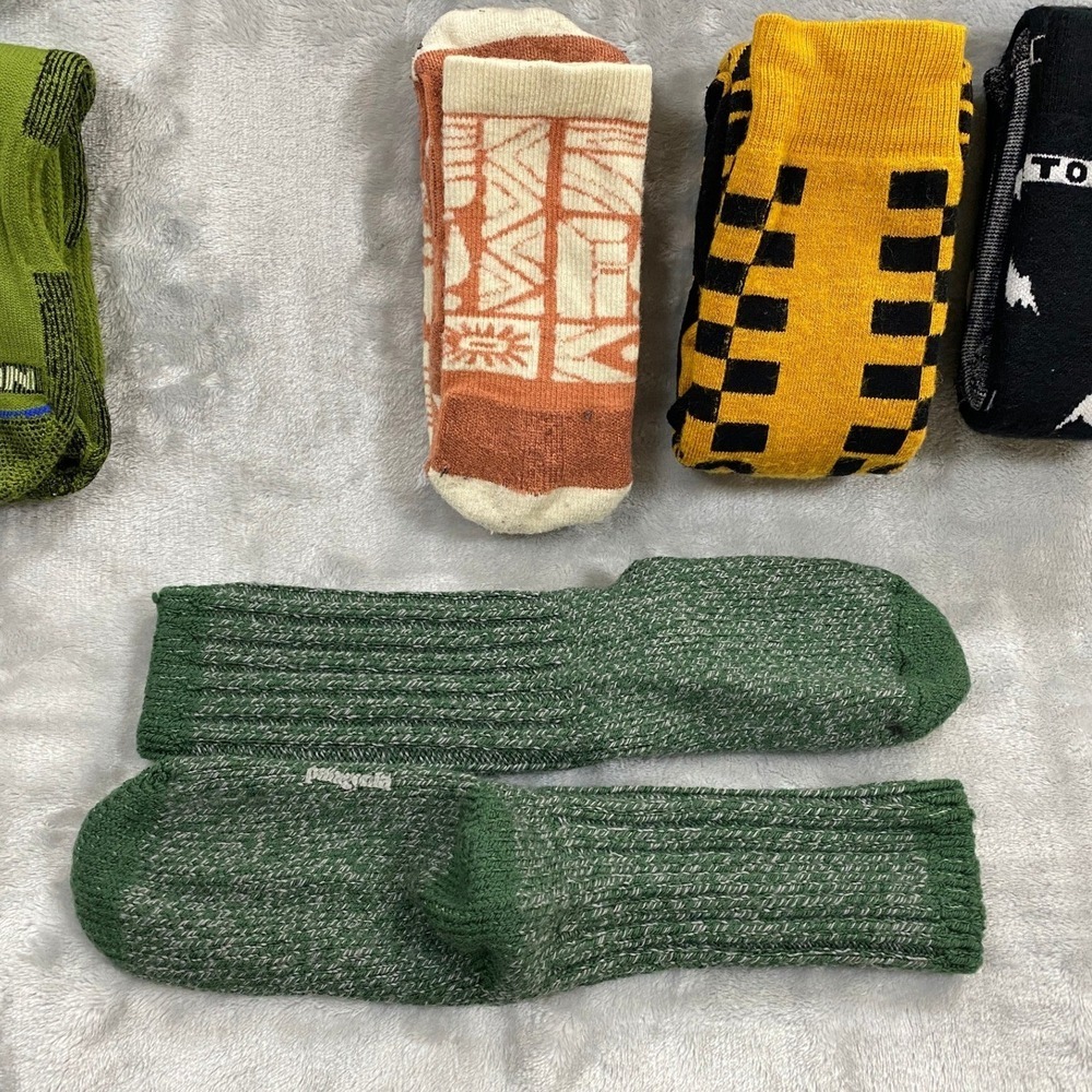 Bulk Lot 10 Pair Patagonia Burton Vans 100% Merino Wool Cushioned Socks Men 8-12 - Picture 4 of 10